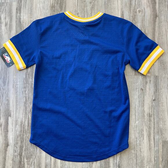NWT Golden State Warriors NBA Youth Large Mesh Short Sleeves Collection Gold - Picture 2 of 7